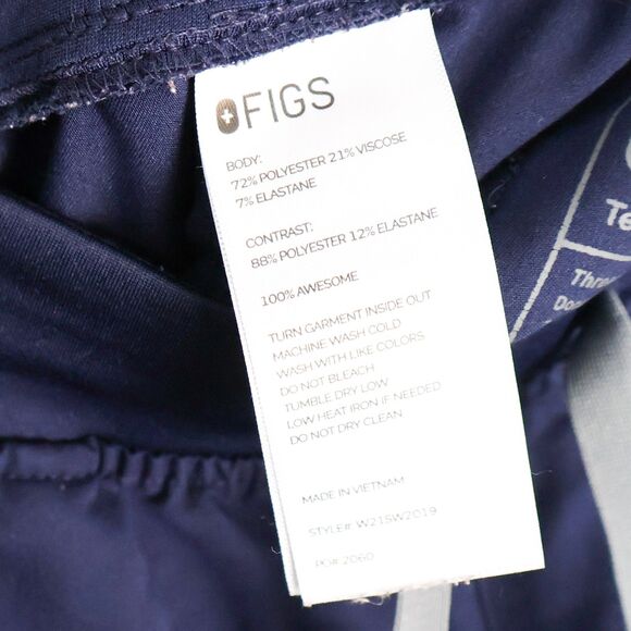 FIGS High Waisted Yola Skinny Scrub Pants Medium Technical Collection Navy Med - Picture 9 of 9